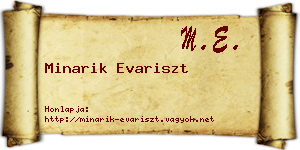 Minarik Evariszt névjegykártya